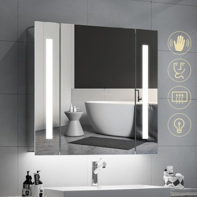 Modern Hotel Wall Mounted Smart Illuminated LED Backlit Bathroom Mirror Cabinet