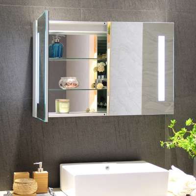 Surface Wall Mounted Bathroom Storage LED Lighted Mirrored Cabinet