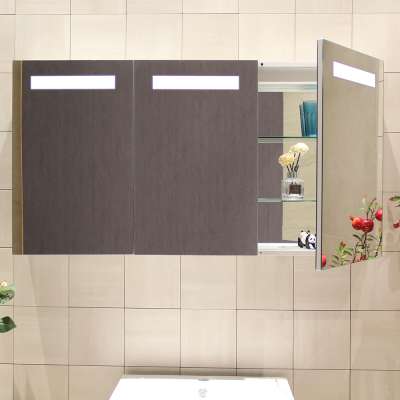 Surface Mounted Modern LED Lighted Mirrored Cabinet for Hotel Bathroom